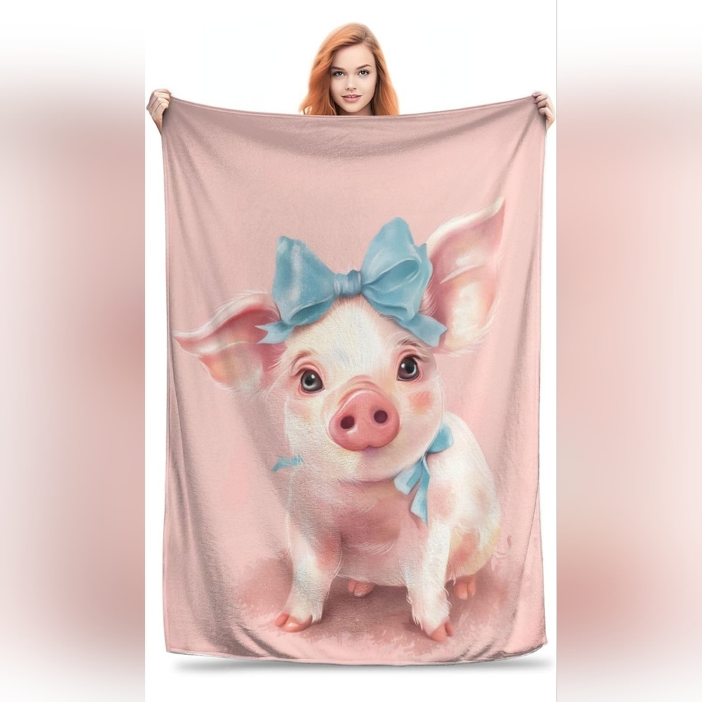 Cute Pig Throw Blanket